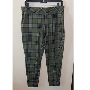 Torrid Olive Green Plaid Leggings